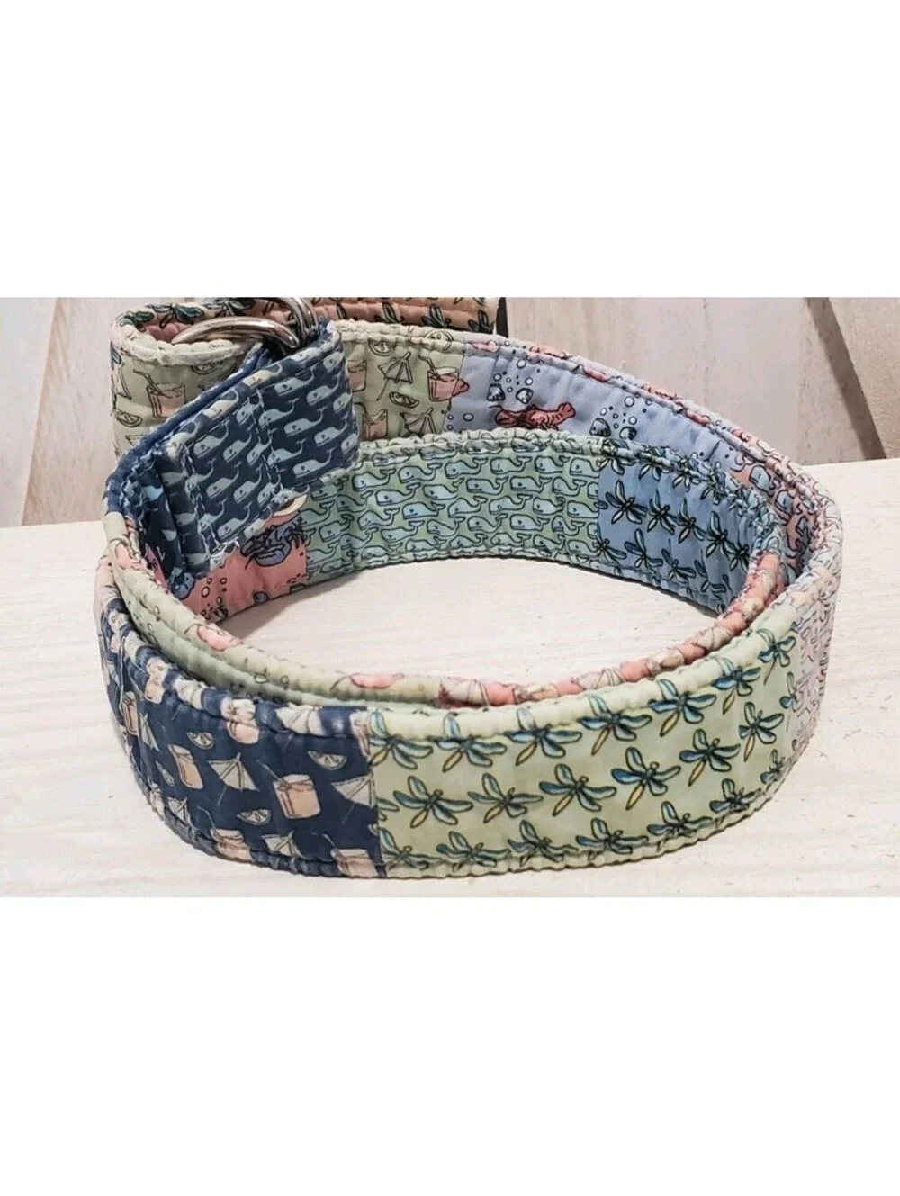 Vineyard Vines Men’s L Patchwork Icon D Ring Belt Whale Golf Palms Yachts Preppy